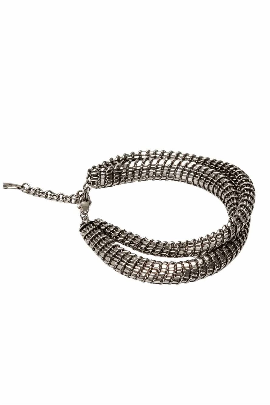 NEW BRUNELLO CUCINELLI women's double bracelet in silver